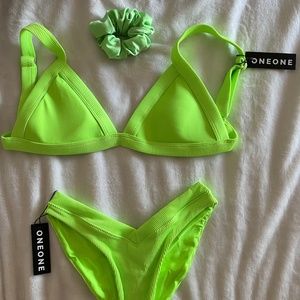 ONEONE Swimwear Bright Green Bikini NWT